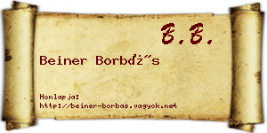 Beiner Borbás névjegykártya